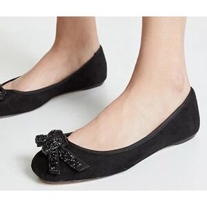 Kate Spade New York Women's Freya Ballet Flat Black Suede Women's Size 9M New‎